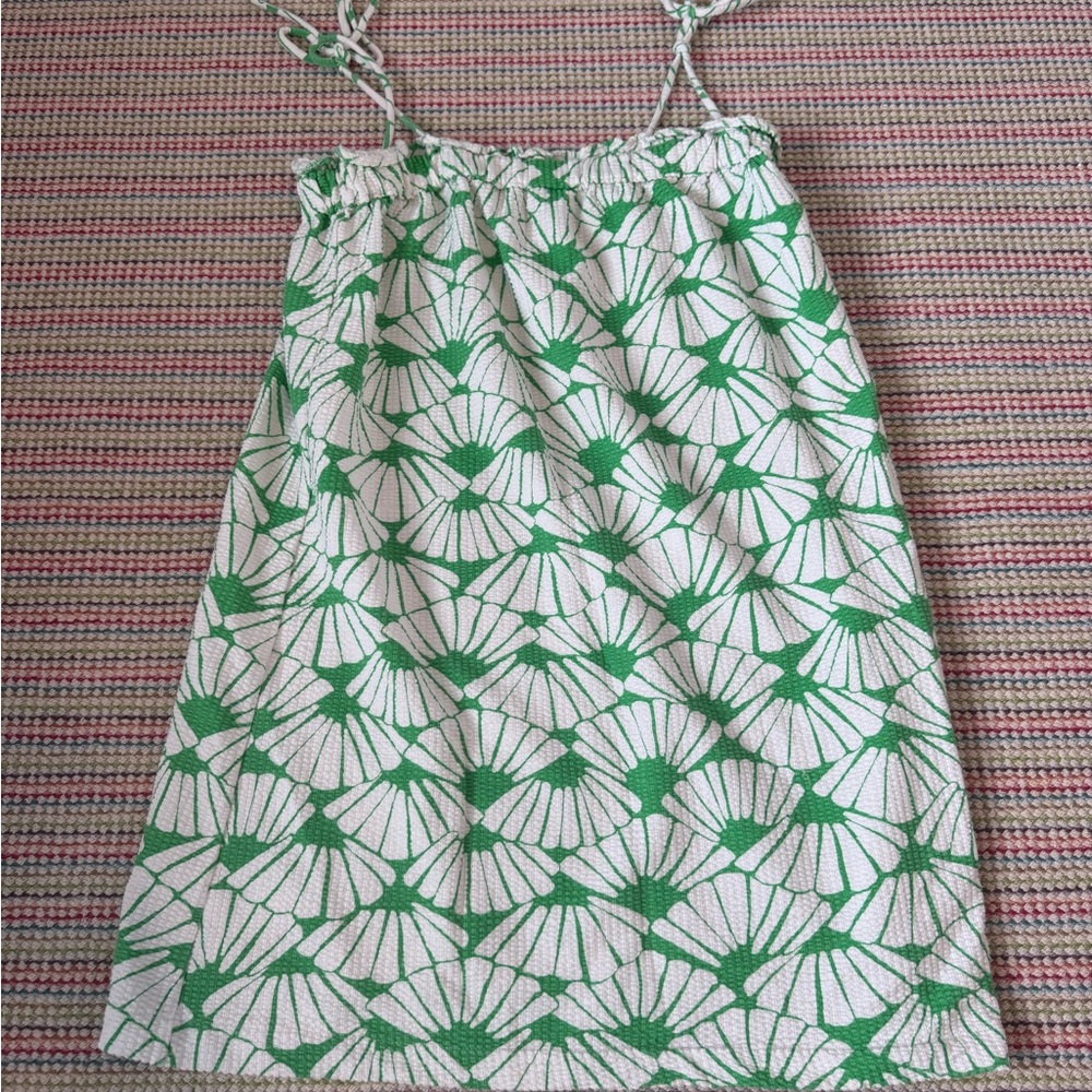 H&M- Green and White Patterned Mini Dress